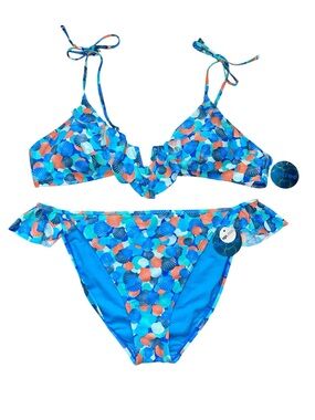 NWT decree blue seashell bikini set